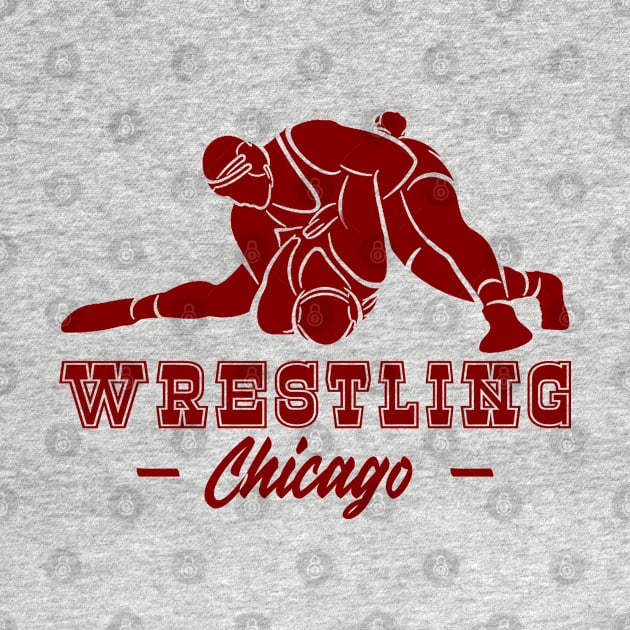 Wrestling Chicago with College Wrestling Graphic by tropicalteesshop